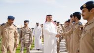 Deputy Prime Minister and Minister of State for Defence Affairs H E Dr. Khalid bin Mohammed Al Attiyah during his visit to check the preparations of the Amiri Air Force and the Amiri Air Defence Force.