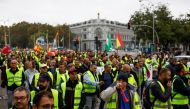 Spanish truckers and farmers march to protest over working conditions and fair prices in Madrid, Spain, November 14,2022. REUTERS/Susana Vera