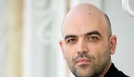 Writer Roberto Saviano poses during the TV show 