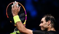 Spain's Rafael Nadal acknowledges the public after winning his round-robin match against Norway's Casper Ruud on November 17, 2022 at the ATP Finals tennis tournament in Turin. (Photo by Marco BERTORELLO / AFP)
