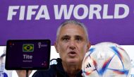 Brazil coach Tite during a press conference at the Main Media Center, Doha, on November 23, 2022.  REUTERS/Suhaib Salem