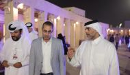 H E Sheikh Ahmed bin Saud bin Abdulaziz Al Thani, Advisor to the Minister of Culture, and Hazaa Al Barari, Secretary-General of the Ministry of Culture of Jordan, with other officials during their visit to Darb Al Saai.