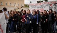 University students shout slogans during an anniversary rally marking the 2008 police shooting of 15-year-old student Alexandros Grigoropoulos, in Athens, Greece, December 6, 2022. REUTERS/Alkis Konstantinidis
