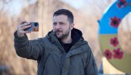 Ukraine’s President Volodymyr Zelenskyy captures a video to congratulate the Ukrainian Armed Forces amid Russia’s attack on Ukraine, near the town of Sloviansk, Donetsk region, Ukraine, on December 6, 2022. Ukrainian Presidential Press Service/Handout via REUTERS