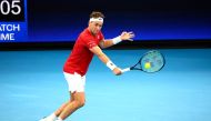Norway's Casper Ruud hits a return against Brazil's Thiago Monteiro during their men's singles match of the United Cup tennis tournament at Pat Rafter Arena in Brisbane on January 1, 2023. (Photo by Patrick Hamilton / AFP)