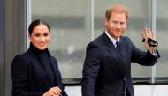 Britain's Prince Harry and Meghan, Duke and Duchess of Sussex, wave as they visit One World Trade Center in Manhattan, New York City, US, September 23, 2021. (REUTERS/Andrew Kelly)