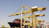 A container terminal at Hamad Port.