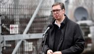 Serbia's President Aleksandar Vucic speaks during a joint news conference with former Czech Prime Minister Andrej Babis and Hungary's President Katalin Novak, at the Hungarian-Serbian border barrier near Kelebia, Hungary, on December 15, 2022. File Photo / Reuters