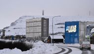 Picture taken on January 12, 2023 shows a view of the iron mine of Swedish state-owned mining company LKAB in Sweden's northernmost city Kiruna. (Photo by Jonas EKSTROMER / TT News Agency / AFP) / Sweden)