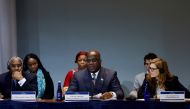 Democratic Republic of the Congo President Felix Tshisekedi speaks at Conservation, Climate Adaptation, and a Just Energy Transition forum, during the US-Africa Leaders Summit 2022, in Washington, US, December 13, 2022. (REUTERS/Evelyn Hockstein)