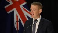 New Zealand's new Prime Minister Chris Hipkins speaks at his first press conference at Parliament in Wellington on January 22, 2023. (Photo by Marty Melville / AFP)