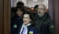 Spain's Defence Minister Margarita Robles and Ukrainian counterpart Oleksii Reznikov arrive for a news conference, as Russia's attack on Ukraine continues, in Odesa, Ukraine on December 1, 2022. File Photo / Reuters