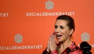 Denmark's Prime Minister and head of the the Social Democratic Party, Mette Frederiksen, gestures at an election party for the general election, in Copenhagen, Denmark on November 2, 2022. File Photo / Reuters

