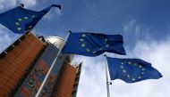 European Union flags flutter outside the EU Commission headquarters, in Brussels, Belgium, February 1, 2023. (REUTERS/Yves Herman)