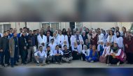 Medical students during the international exchange trip to Jordan.