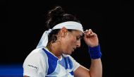 Ons Jabeur of Tunisia looks frustrated during her match against Marketa Vondrousova of the Czech Republic on day four of the 2023 Australian Open tennis tournament at Melbourne Park. / Mike Frey-USA TODAY Sports via Reuters/File Photo
