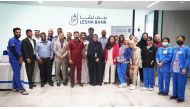Officials and employees during Lesha Bank Blood donation event.