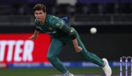 FILE PHOTO: November 11, 2021 Pakistan's Shaheen Afridi reacts. REUTERS/Hamad I Mohammed