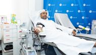 QIB’s blood donation campaign taking place at the bank's headquarters.