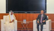 QC Chairman Sheikh Khalifa bin Jassim bin Mohammed Al Thani with  President of the Islamic Republic of Mauritania 
H E Mohamed Ould Cheikh Mohamed El Ghazouani at the QNCC. 