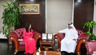 Qatar Chamber First Vice Chairman HE Mohamed bin Twar Al Kuwari meets Deputy Minister of Foreign Affairs of the Socialist Republic of Vietnam H E Le Thi Thu Hang.