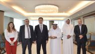 Qatari Businessmen Association and Minister of Economic Development and Trade of Tajikistan, H E Zavqi Zavqizoda pose for a photograph after the meeting.