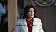Georgia's President Salome Zurabishvili gives a speech during her inauguration ceremony in Telavi on December 16, 2018.  File photo / AFP
