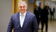 Hungary's Prime Minister Viktor Orban arrives to attend a EU Summit, at the EU headquarters in Brussels, on March 23, 2023. (Photo by Ludovic MARIN / AFP)
