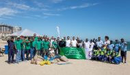 Participants during the beach cleanup campaign.