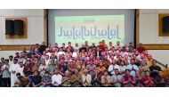 Members of the Indonesian community in Qatar pose with Indonesian Ambassador H E Ridwan Hassan during an Eid gathering. 