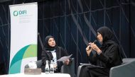 Dr. Sharifa Noaman Al Emadi and H E Dr. Hind bint Abdul Rahman Al Muftah during the session.