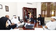 Professor Dr. Ahmed ElZatahry, Dean of the College of Arts and Sciences; Dr. AbdulAziz Al-Mutawa, Associate Dean for Languages, Communication and Translation; Dr. Khalifa Abdulla Alhazaa, Associate Dean for Sciences and Applied Sciences; Muneera Al-Subaiey, Assistant Dean for Students’ Affairs, Prof. Ahmed Ibrahim Abushouk, Associate Dean for Social Sciences and Humanities; Dr. Dana A. Abdulmalik, Associate Professor - Program Coordinator at Physics Faculty.