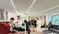 A student experiencing the 'Magic Carpet'.