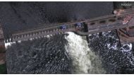 This handout satellite image courtesy of Maxar technologies taken on shows an closer view of Nova Khakovka dam in south Ukraine, on May 28, 2022. Photo by Satellite image 2023 Maxar Technologies / AFP