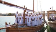 Some of the participants in the fifth edition of the Al Mina Pearl Diving competition for children, which started yesterday at the Katara Beach.