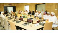 Undersecretary of the Ministry of Education and Higher Education Ibrahim Saleh Al Nuaimi with other Ministry officials during  a meeting with GCC delegation.