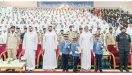 Minister of Sports and Youth H E Salah bin Ghanim Al Ali along with other dignitaries during the graduation ceremony.