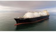 An aerial view of the Energy Progress, a Liquefied Natural Gas (LNG) tanker.
