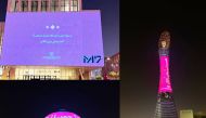Back to School messages welcoming students back to the classrom displayed on different Qatar landmarks yesterday.