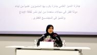 CEO of Education Excellence Award Maryam Abdullah Al Muhannadi addressing a press conference to announce new edition of the award. 
