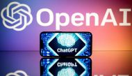 In this file photo taken on January 23, 2023 in Toulouse, southwestern France, shows screens displaying the logos of OpenAI and ChatGPT. Photo by Lionel BONAVENTURE / AFP

