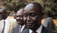 Former Central African Republic President Francois Bozize arrives prior his first press conference since his return at the Kwa Na Kwa headquarters in Bangui, Central African Republic (CAR), on January, 27, 2020. (Photo by FLORENT VERGNES / AFP)

