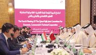 Minister of Commerce and Industry, H E Sheikh Mohammed bin Hamad bin Qassim Al Thani and Minister of Economic Development and Trade of the Republic of Tajikistan, H E Zavqi Zavqizoda with other officials during the 4th session of the Qatari-Tajik Joint Economic, Commercial and Technical Committee.