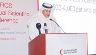 QRCS President Yousef bin Ali Al Khater addressing the conference. 