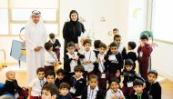 Minister of Social Development and Family H E Maryam bint Ali bin Nasser Al Misnad during her visit to Qatar Cancer Society.