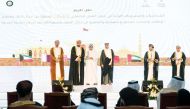 Minister of Labor in Qatar H E Dr. Ali bin Samikh Al Marri, along with other officials in The Sultanate of Oman