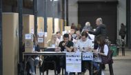 Partial view of a polling station in Tigre, Buenos Aires, during the Argentine presidential election on October 22, 2023. (Photo by Juan Mabromata / AFP)
