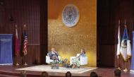 Amal Ghandour in conversation with Dean of GU-Q, Dr. Safwan Masri.
