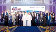 Deputy Prime Minister and Minister of State for Defence Affairs H E Dr. Khalid bin Mohamed Al Attiyah (sixth right), Minister of Education and Higher Education H E Buthaina bint Ali Al Jabr Al Nuaimi (fifth right), Minister of Environment and Climate Change H E Sheikh Dr. Faleh bin Nasser bin Ahmed bin Ali Al Thani (sixth left) with diplomats, officials and delegates during the event.