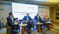 A panel of experts sharing insights during ‘Workshop on Building Capacity for ESG in Qatar Free Zones' event.
